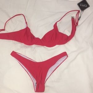 red underwire bikini